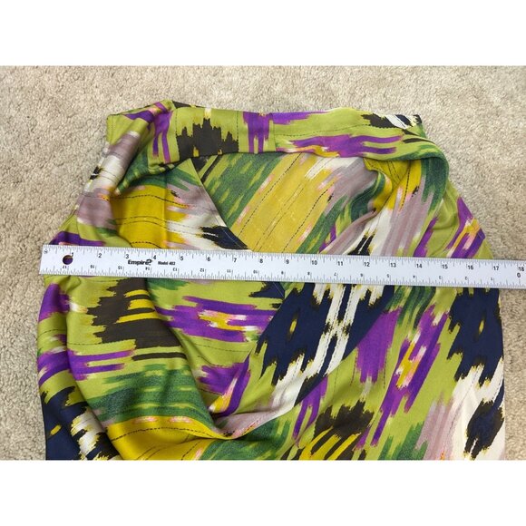 Josie Natori Blouse Top Women's Size XS 100% Silk Cowl Sleeveless Multicolor - Picture 6 of 7